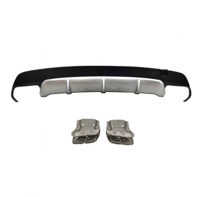 Difusor Trasero Mercedes Cla W117 13-15 4p/Sw Look A45 Carbono - Plástico Abs