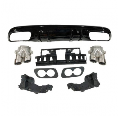 Difusor Trasero Mercedes W205 2019+ 4p / Sw Amg Look C43 *Plástico Abs