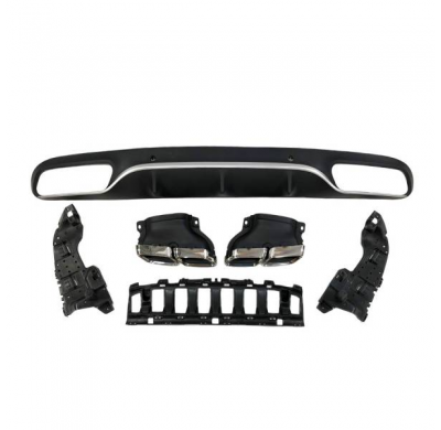 Difusor Trasero Mercedes W205 2014-2018 Coupe AMG Look C63 BLACK ABS - Plástico ABS