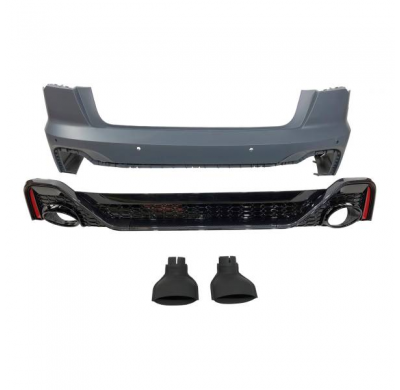 Paragolpes Trasero Audi A6 C8 4 puertas Look RS6 Carbono Plástico ABS