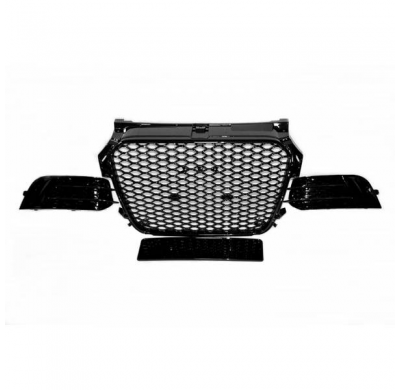 Parrilla Audi A1 2012-2015 Look RS1 Black Carcasa Antiniebla - Plástico ABS
