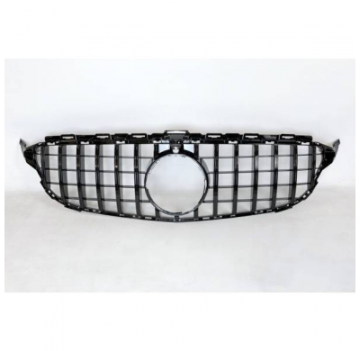 Parrilla Mercedes W205 2015-2018 Full Black Con Cámara Plástico Abs