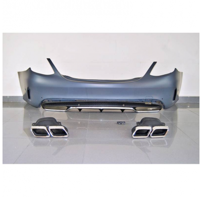 Paragolpes Trasero Mercedes W205 4p Look C63 Colas Escape - Plástico Abs