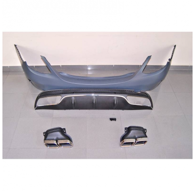 Paragolpes Trasero Mercedes W205 4p Look C63 Colas Escape - Plástico Abs