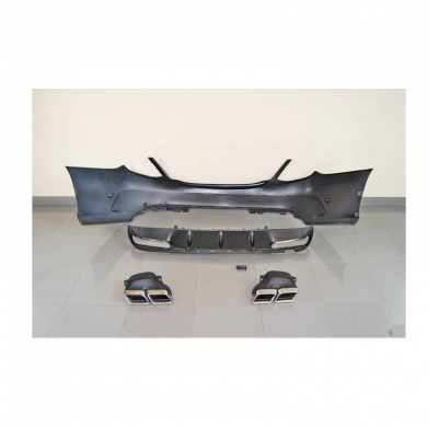 Paragolpes Trasero Mercedes W205 4p Look C63 Colas Escape - Plástico Abs