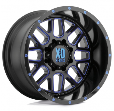 LLANTA ALUMINIO XD GRENADE INSERTO AZUL NEGRO SATINADO 12 x 20 Et:-44  6 x 139,7 106,1