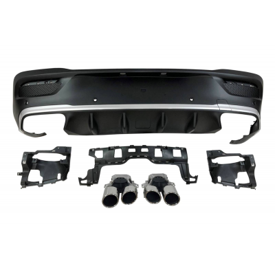 Difusor Trasero Mercedes C167 GLE 2020 Colas Look E53 Black Plástico ABS