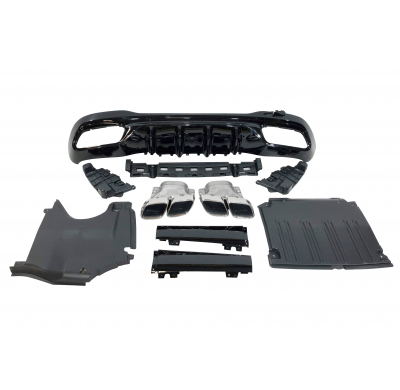 Difusor Trasero Mercedes W206 Sedan / SW Look C63 Plástico ABS