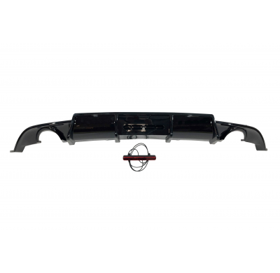 Difusor Trasero Volkswagen Golf 7.5 Look TCR Negro Brillante Red Light Plástico ABS