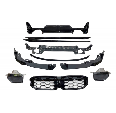 Kit De Carrocería BMW G20 / G21 LCI Look M Performance Brillante Negro Plástico ABS