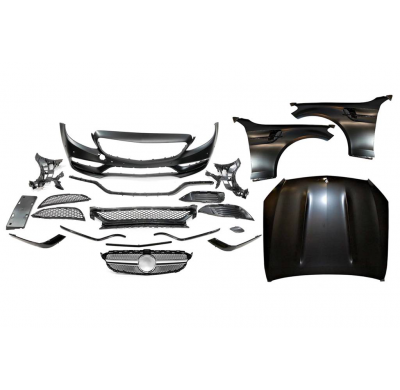 Kit De Carrocería Mercedes W205 2014-2018 2P/4P/SW Look AMG C63 Plástico ABS