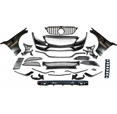 Kit De Carrocería Mercedes W205 2014-2018 Coupe Look AMG C63 Plástico ABS