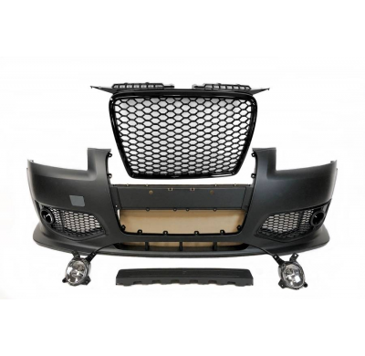 Paragolpes Delantero Audi A3 05-08 Look RS3 Black Antinieblas Plástico ABS