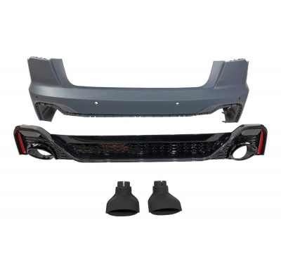 Paragolpes Trasero Audi A6 C8 4 puertas Look RS6 Carbono Plástico ABS