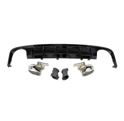 Difusor Trasero Audi A6 / A6 Avant C8 19-21 Look RS6 Negro brillante Plástico ABS