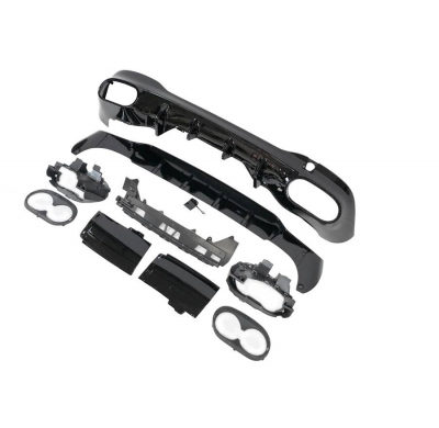 Difusor Trasero Mercedes W118 CLA Look A45 Negro Brillo Plástico ABS