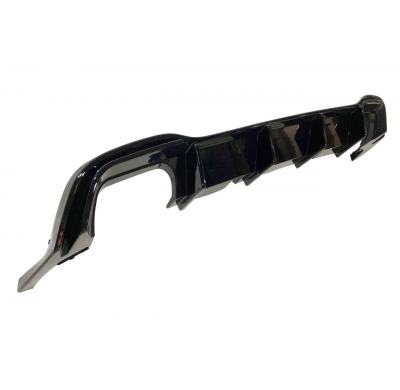 Difusor Trasero Volkswagen Golf 8 GTI Negro brillante 2 Salidas doble Plástico ABS