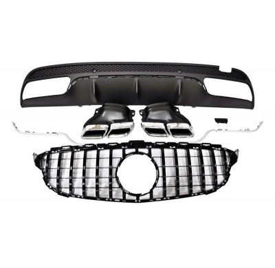 Kit De Carrocería Mercedes W205 2014-2018 4P / SW Look AMG C63 Plástico ABS