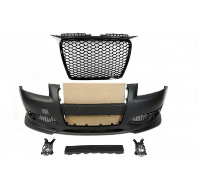 Paragolpes Delantero Audi A3 05-08 Look RS3 Black Antinieblas Plástico ABS