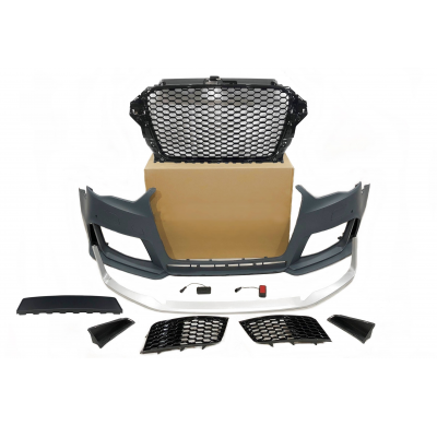 Paragolpes Delantero Audi A3 V8 13-15 Sportback / 3 Puertas  Look RS3 II Antinieblas Plástico ABS