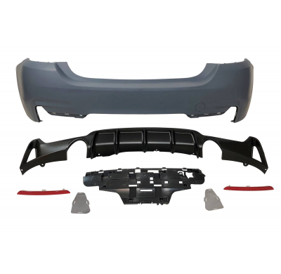 Paragolpes Trasero BMW F32 / F33 / F36 Look M Performance 2 Salidas simples Plástico ABS