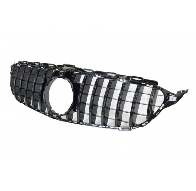 Parrilla Mercedes W205 2015-2018 Full Black Con Cámara Plástico ABS