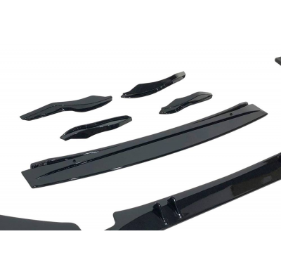 Spoiler Delantero Audi A6 2016-2018 look RS6  Negro Brillante Plástico ABS