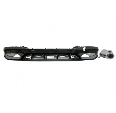 Difusor Trasero Mercedes W118 CLA Look A35 Negro Brillo Plástico ABS