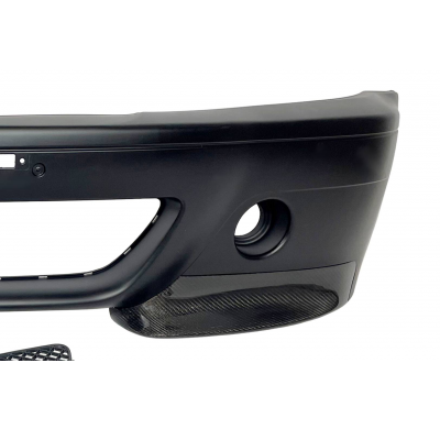 Paragolpes Delantero BMW E46 Look M3 ABS C/Punteras Carbono Look CSL Plástico ABS