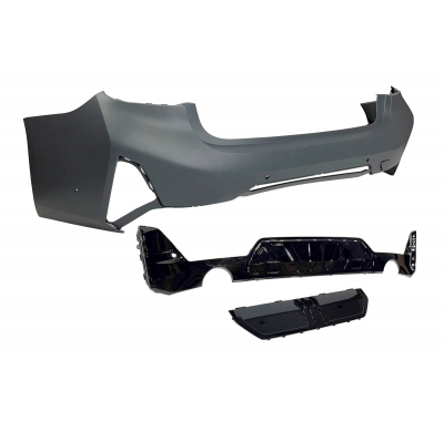 Paragolpes Trasero BMW G20 LCI 2023+ look M-Performance Brillante Negro Plástico ABS