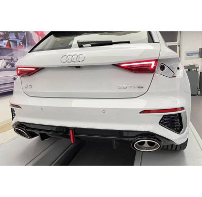Difusor Trasero Audi A3 Sportback 2021+ SLine Look RS3 ABS Plástico ABS