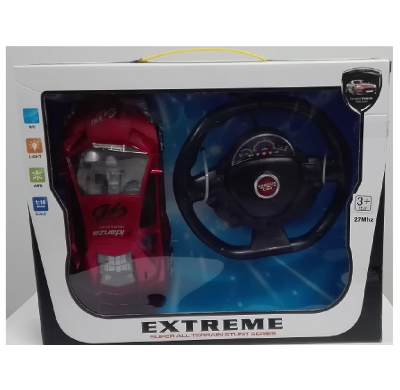 Coche Deportivo Radio Control Con Mando En Forma De Volante Escala 1:16 75 Mhz