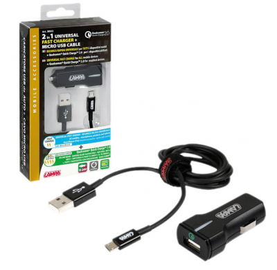 Kit Universal 2 En 1 Usb Y Micro Usb Carga Ultra Rapida 3000 Ma 12/24v