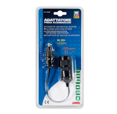 Adaptador Enchufe Mechero Standard+din Con Alargador 12/24v 8a