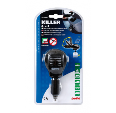 Difusor Antimosquitos Killer 2 En 1 Angulo De Giro Luz Led 12/24v