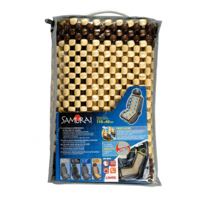 Respaldo Asiento Bolas Madera "Samurai" Natural Y Marron