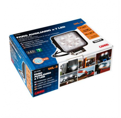 Faro Auxiliar Cuadrado Blanco 7 Led 10/30v 21w