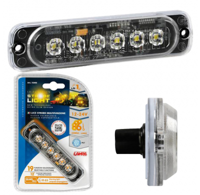 Luz Estroboscopica Multifuncion 6 Led 12/24v Ambar