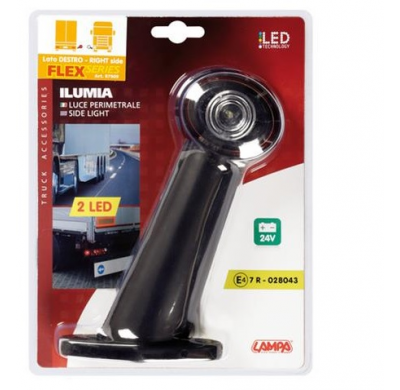 Piloto Perimetral Flexible 2 Led 24v 60º Derecho