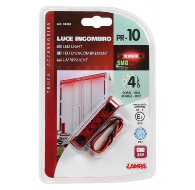 Luz Galibo Impermeable Homologada 4 Led Smd 24v Roja