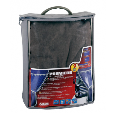 Cortinas Gris Oscuro De Camion 9 Piezas Azul-Gris