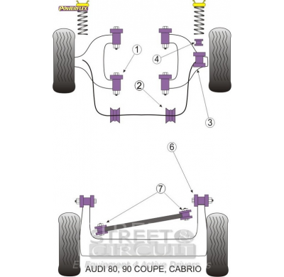 Powerflex Silentblock Front Anti Roll Bar To Control Arm Bush AUDI Coupe (1981 - 1996)