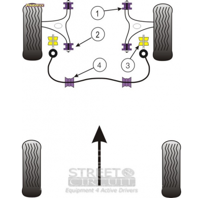 Powerflex Silentblock Front Lower Wishbone Rear Bush FIAT Coupe (1993-2000), Brava, Bravo, Marea (1995-2001)