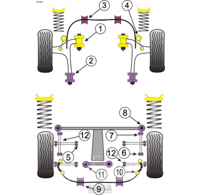 Powerflex Silentblock Rear Tie Bar Bush SUBARU Impreza Turbo, WRX & Sti (GC,GF 93 - 00)
