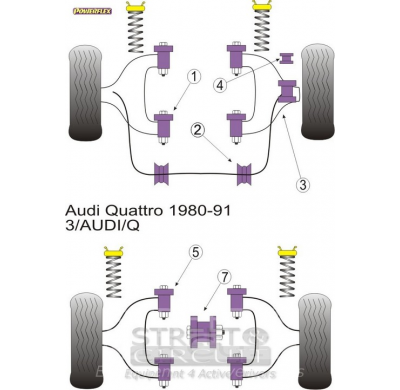 Powerflex Silentblock Rear Wishbone Bush Audi Coupe Quattro (1985-1996) Quattro (1980-1991) Quattro Sport (1984-1985)