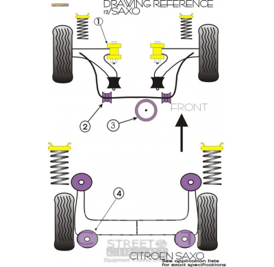 Powerflex Silentblock barra estabilizadora exterior 19mm CITROEN Saxo (inc VTS)