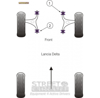 Powerflex Silentblock Front Lower Wishbone Front Bush LANCIA Delta (1993-2000), Dedra (1994-2000)
