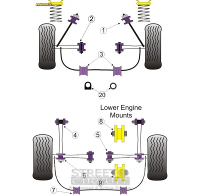 Powerflex Silentblock PowerAlign Camber Bolt Kit (15mm) TOYOTA MR2 SW20 REV 1 (1989-1991)