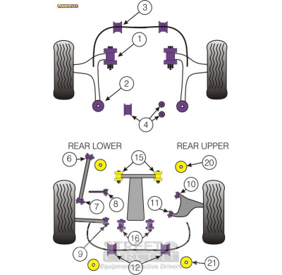 Powerflex Silentblock Rear Lower Track Control Inner Bush SUBARU Forester (SH 05/08 on)