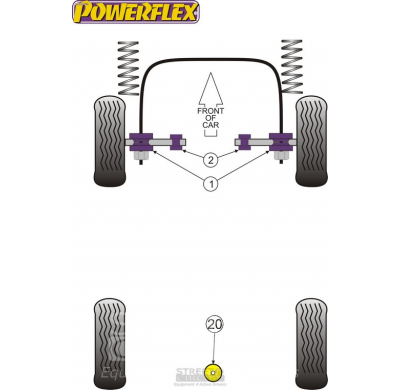 Powerflex Silentblock Front Inner Control Arm To Chassis Bush AUDI 100 Quattro inc Avant Typ 44 (C3) (10/84-11/90)
